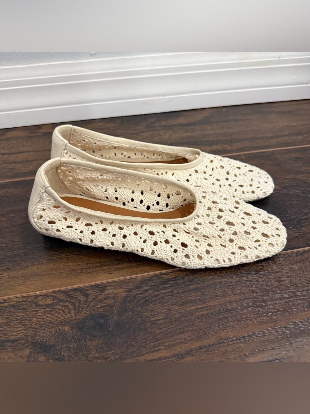 Madewell Mylie Ballet Flat New Without Box Size 6 Crochet Cream $148 - Picture 9 of 10